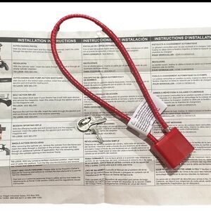 Large Lock Regal R15LC/CL5511B Cable  Lock with 2 Key Red NIP NWT